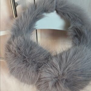 Gray Faux Fur Headband ear muffs